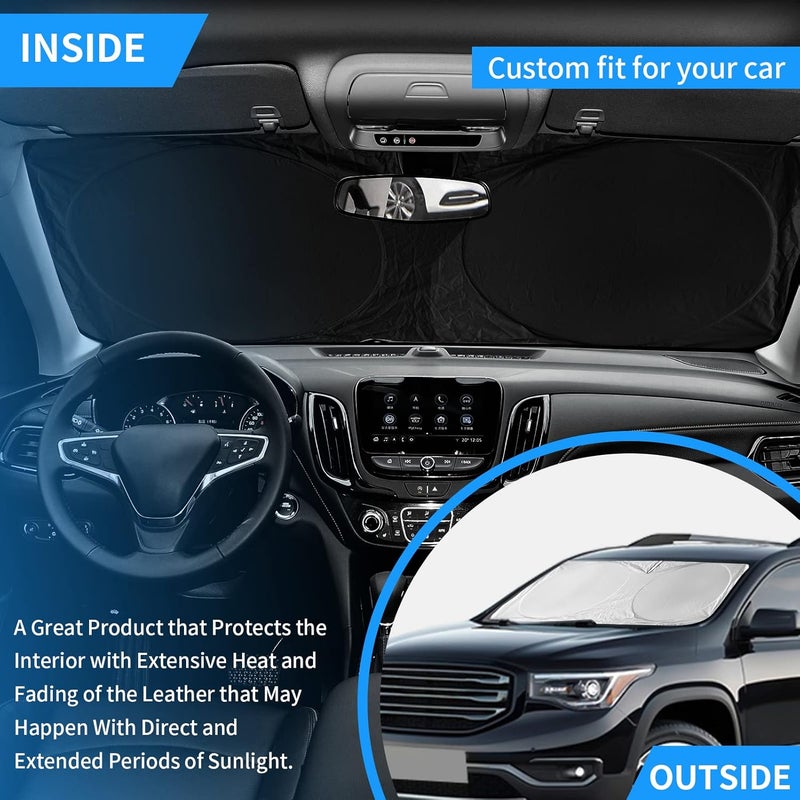 INSAUTO for Toyota Tundra Car Sun Shade Windshield for Tundra 2006 2005 2004 Window Sunshade Fit Toyota Matrix 2003-2013 Foldable Sun Visor Protector 210T Shades Block UV Ray Pickup Truck Accessories - Image 3